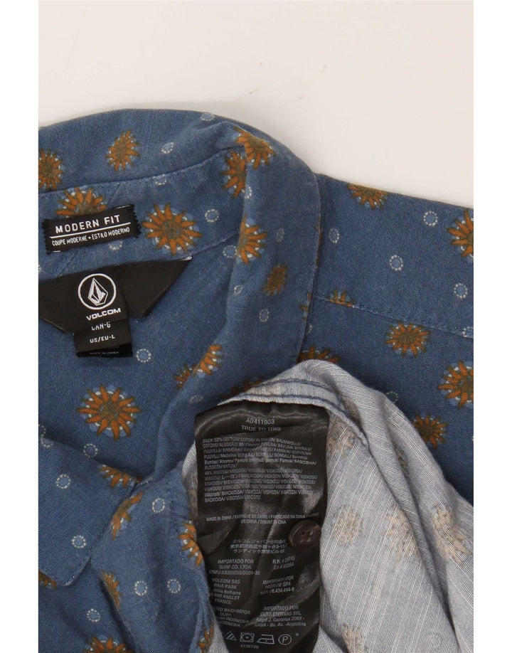 Camicia Volcom da uomo a maniche corte Modern Fit Large in cotone blu