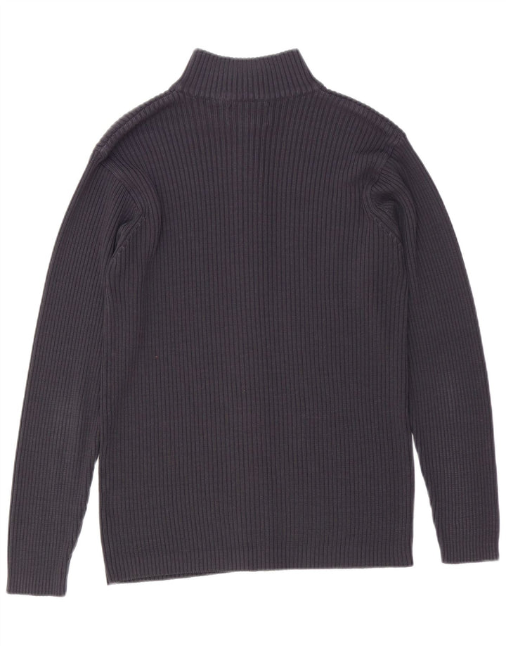 Maglione cardigan da uomo VINTAGE grande acrilico blu navy