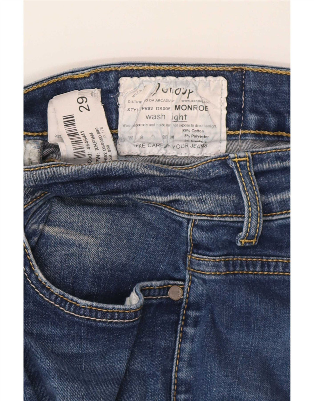 Jeans slim da donna Dondup W29 L27 cotone blu
