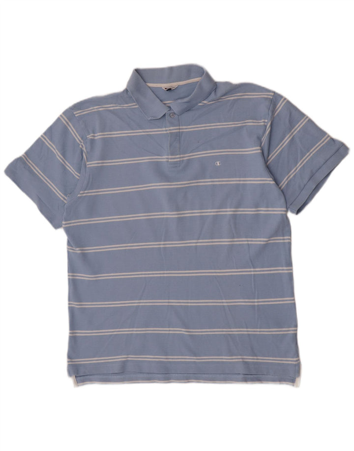 Polo da uomo Champion 2XL cotone a righe blu