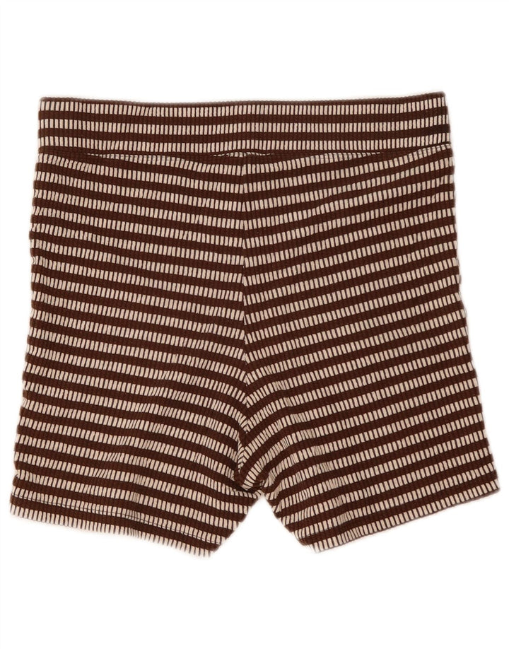 Topshop Pantaloncini sportivi da donna UK 14 Marrone medio a righe