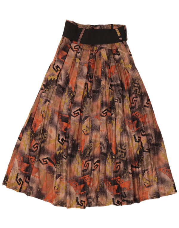Gonna svasata maxi a vita alta da donna vintage W28 patchwork marrone medio