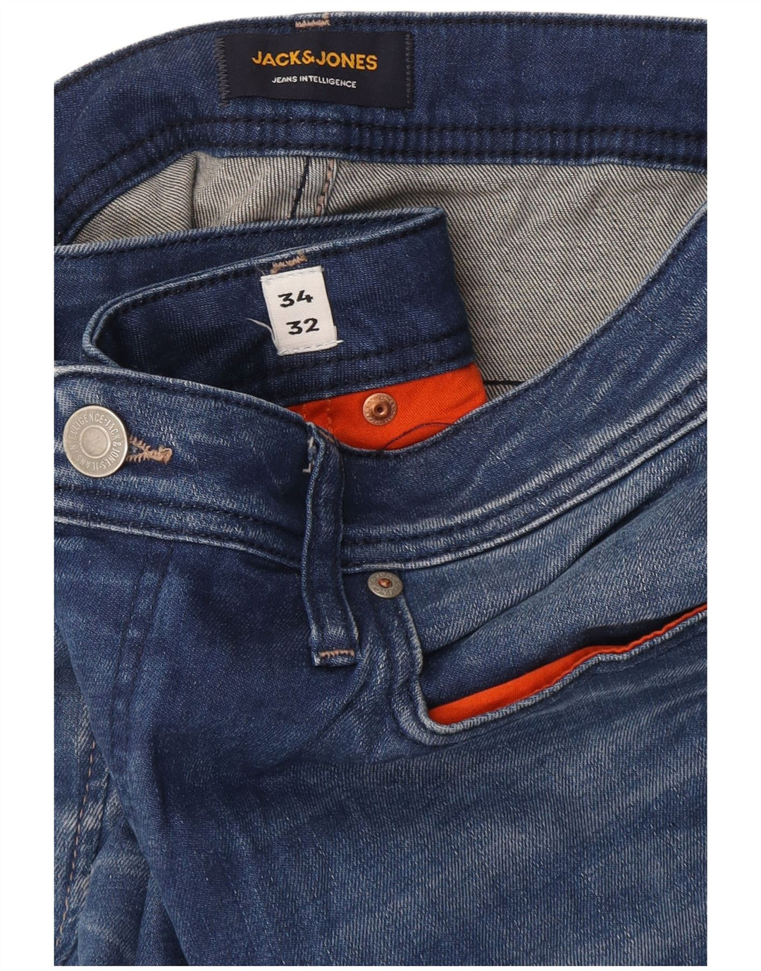 Jack & Jones Uomo Tim Slim Jeans dritti W34 L32 Blu