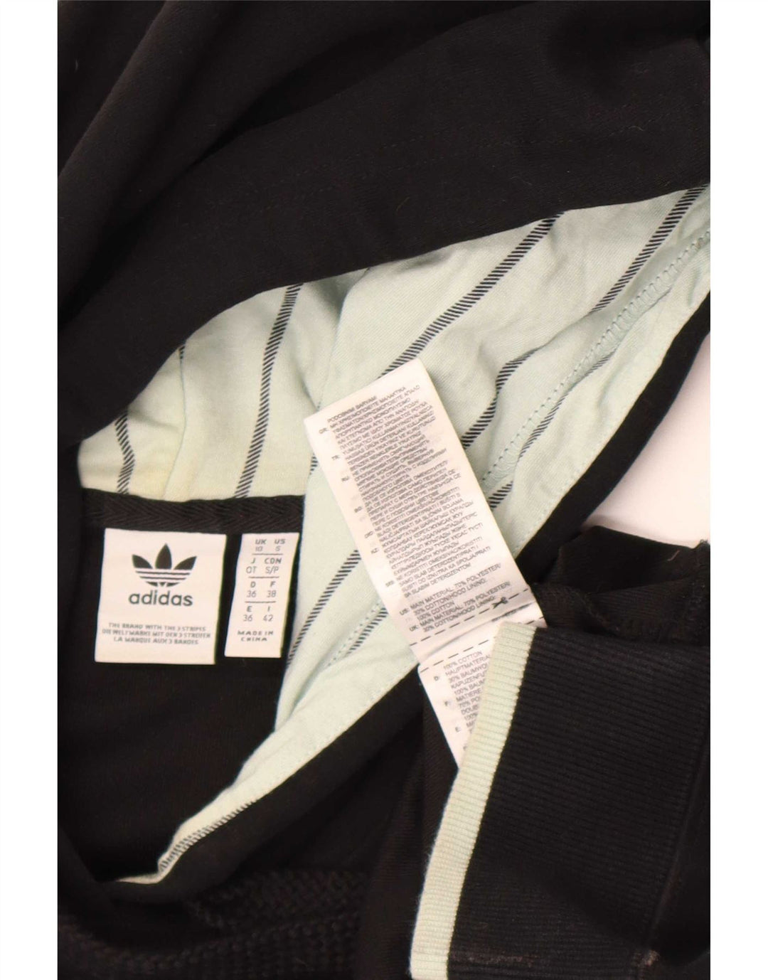 Maglione con cappuccio oversize corto da donna Adidas UK 10 piccolo poliestere nero