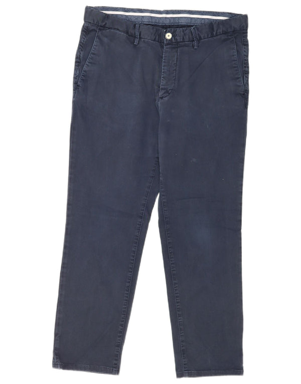 Pantaloni chino slim fit da uomo Massimo Dutti EU 42 Large W32 L26 Blu navy