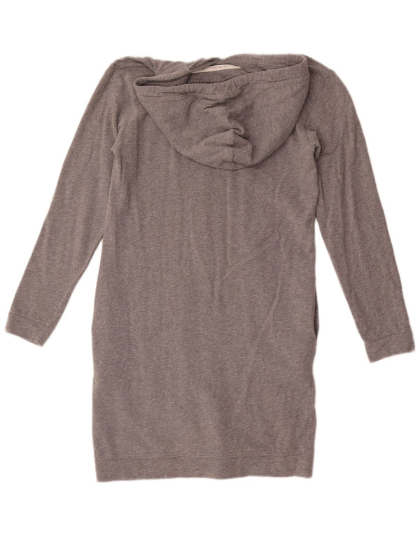 Abito con cappuccio grafico da donna Calvin Klein Jeans UK 6 XS cotone chiazzato grigio