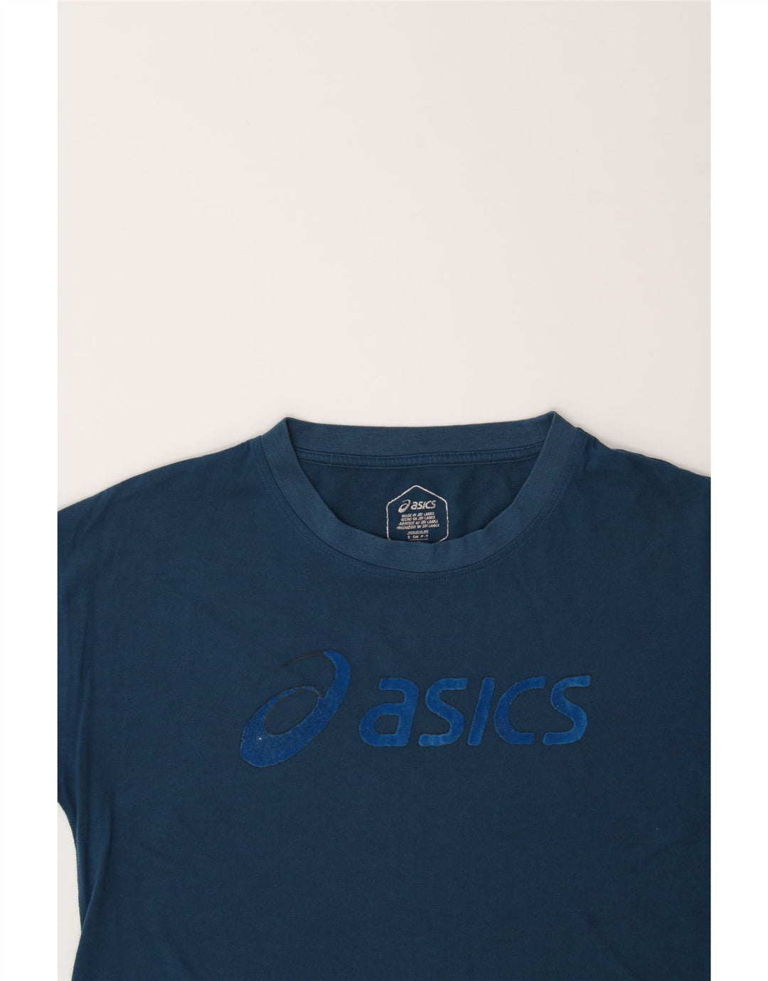 ASICS Womens Oversized Graphic T-Shirt Top UK 10 Small Blue Cotton Vintage Asics and Second-Hand Asics from Messina Hembry 