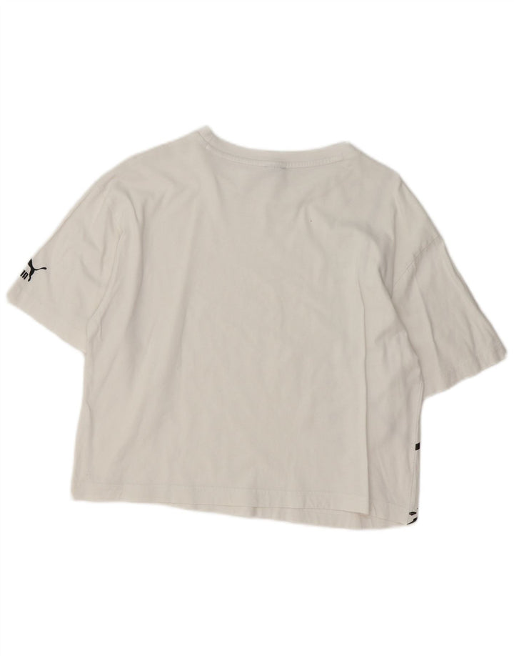 T-shirt grafica corta da donna Puma UK 10 piccola bianca
