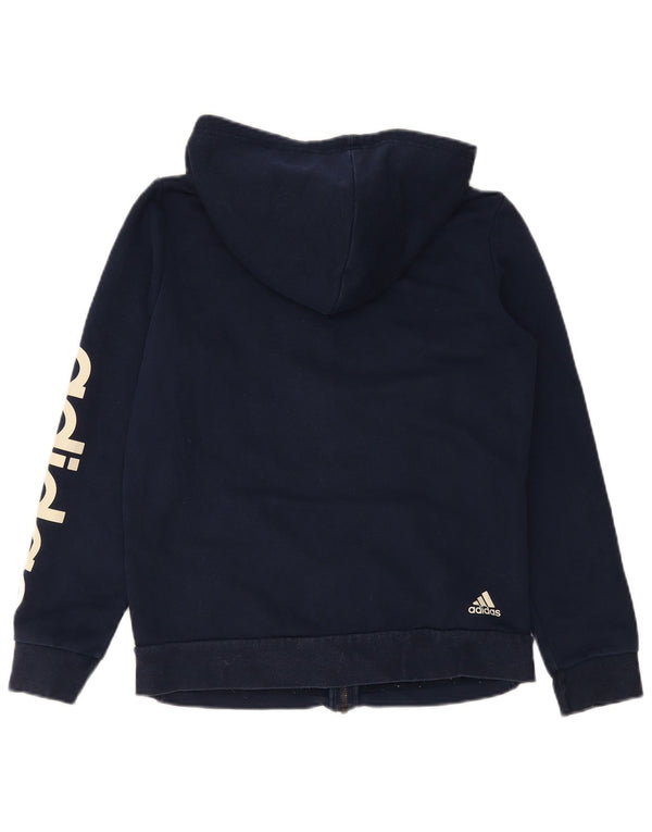 Felpa con cappuccio e zip grafica Adidas da donna UK 16/18 Large in cotone blu navy
