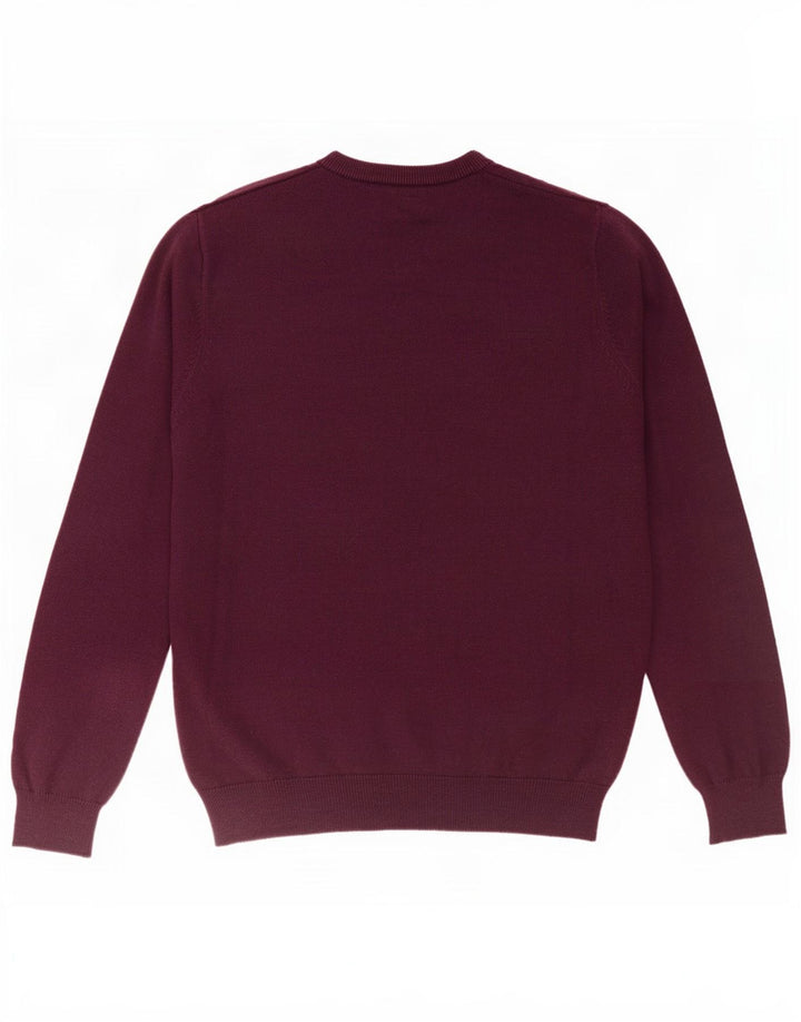 Maglione da uomo Marks & Spencer con scollo a V, cotone marrone medio medio