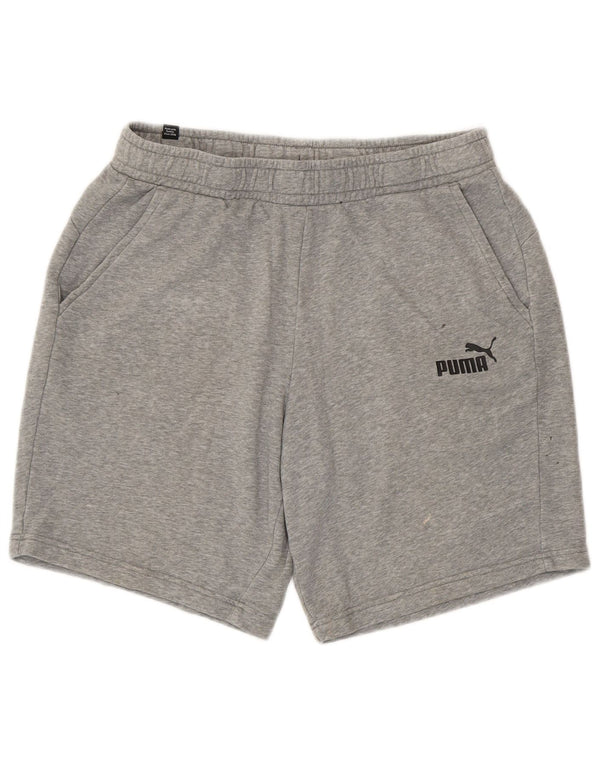 Pantaloncini sportivi da uomo Puma Large in cotone chiazzato grigio
