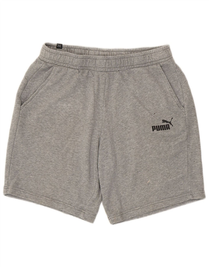 Pantaloncini sportivi da uomo Puma Large in cotone chiazzato grigio