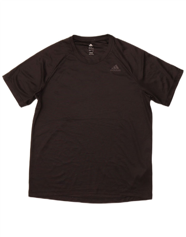 T-shirt ADIDAS da uomo Climalite Top medio nero poliestere sportivo