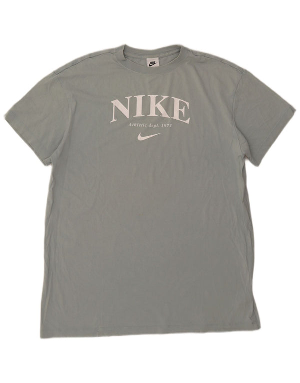 T-shirt grafica da uomo Nike Top grande in cotone blu