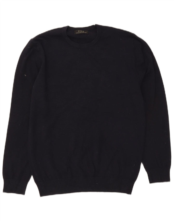 Maglione maglione girocollo da uomo Zara piccolo blu navy