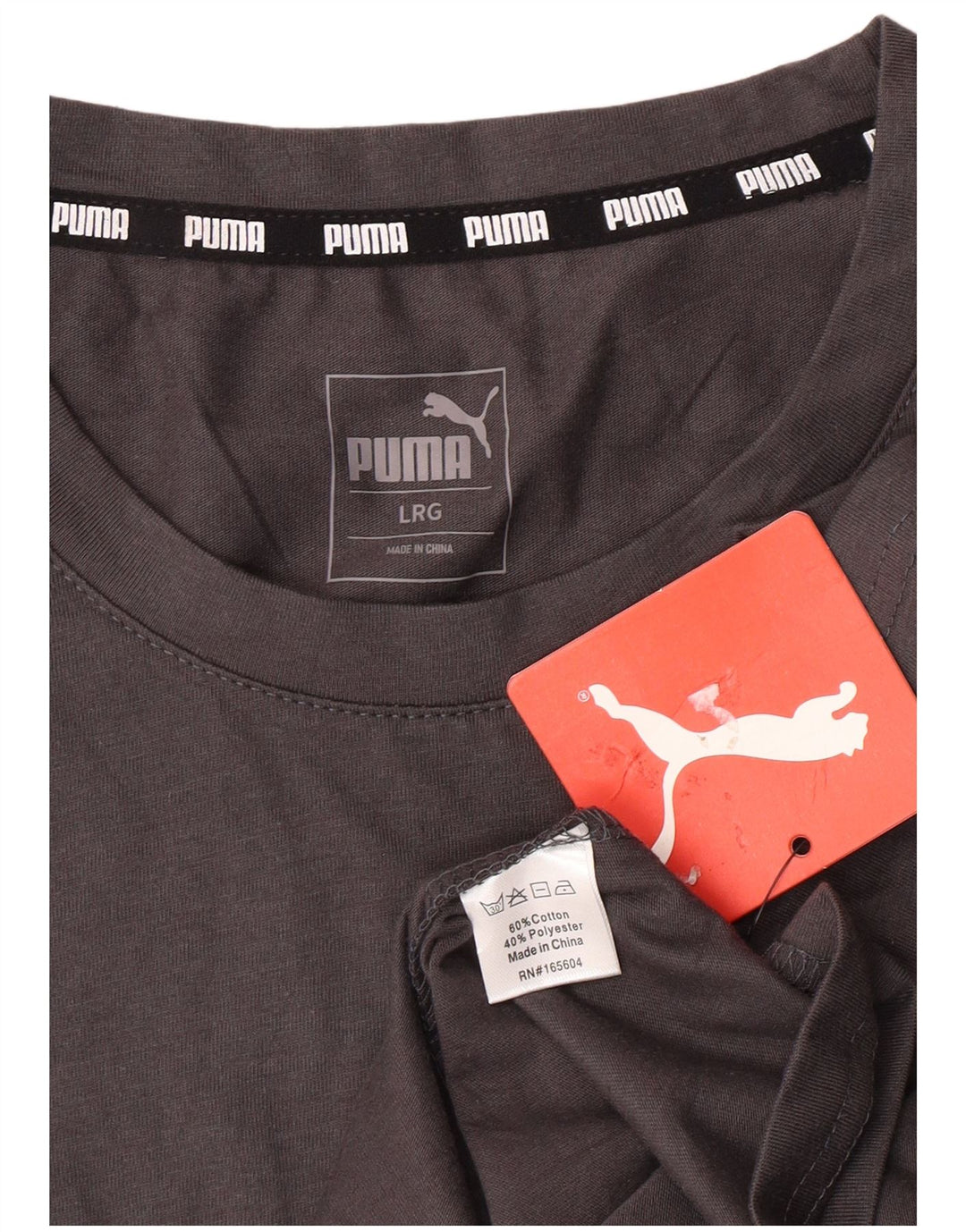 T-shirt da uomo PUMA Top Large in cotone grigio