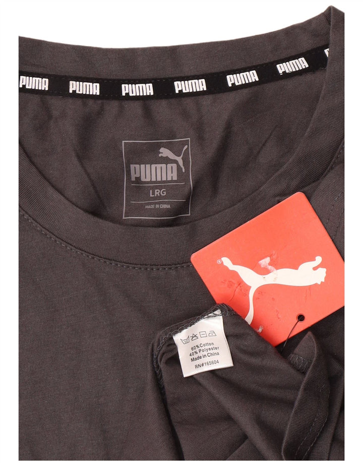 T-shirt da uomo PUMA Top Large in cotone grigio