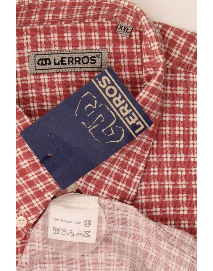 Camicia in flanella da uomo Lerros 2XL cotone a quadri rossi
