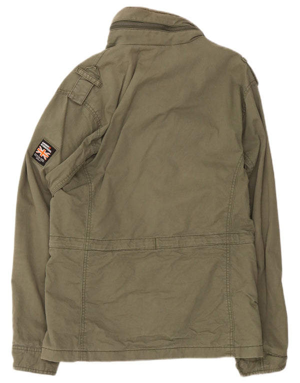 Giacca militare con cappuccio da uomo Superdry UK 38 cotone kaki medio