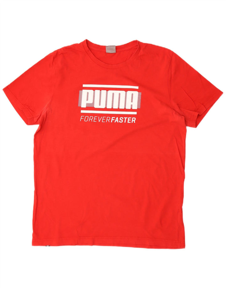 T-shirt grafica da uomo Puma Top grande in cotone rosso