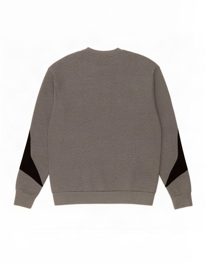 Felpa grafica da uomo Emporio Armani, color block grigio medio