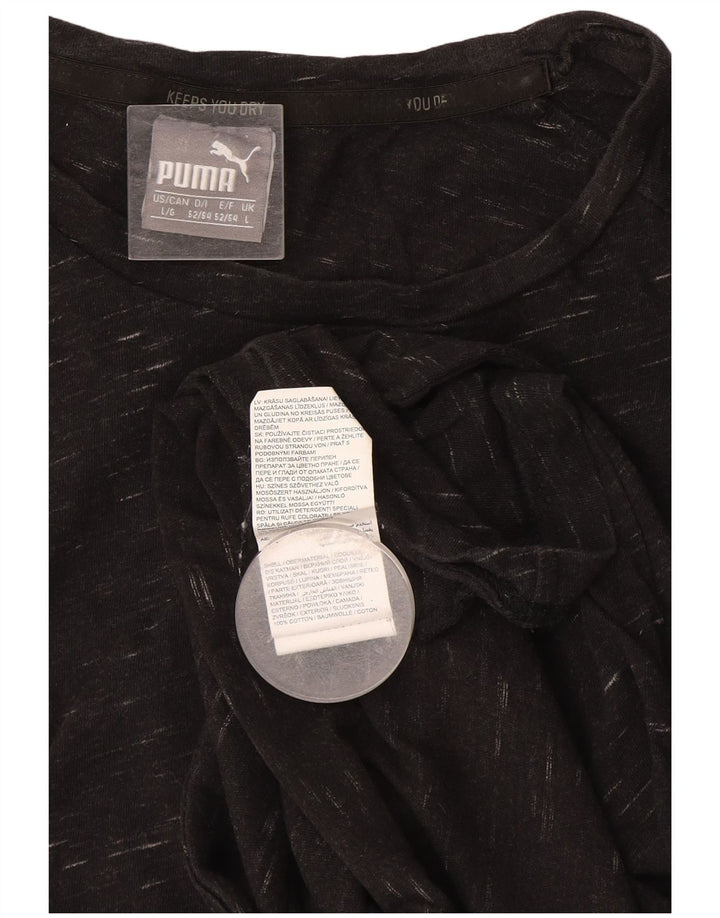 T-shirt da uomo Puma Top Large in cotone chiazzato grigio