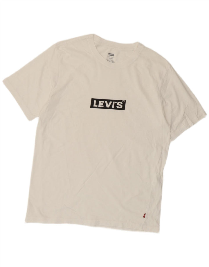 T-shirt grafica da uomo con vestibilità rilassata Levi's, piccola, bianca