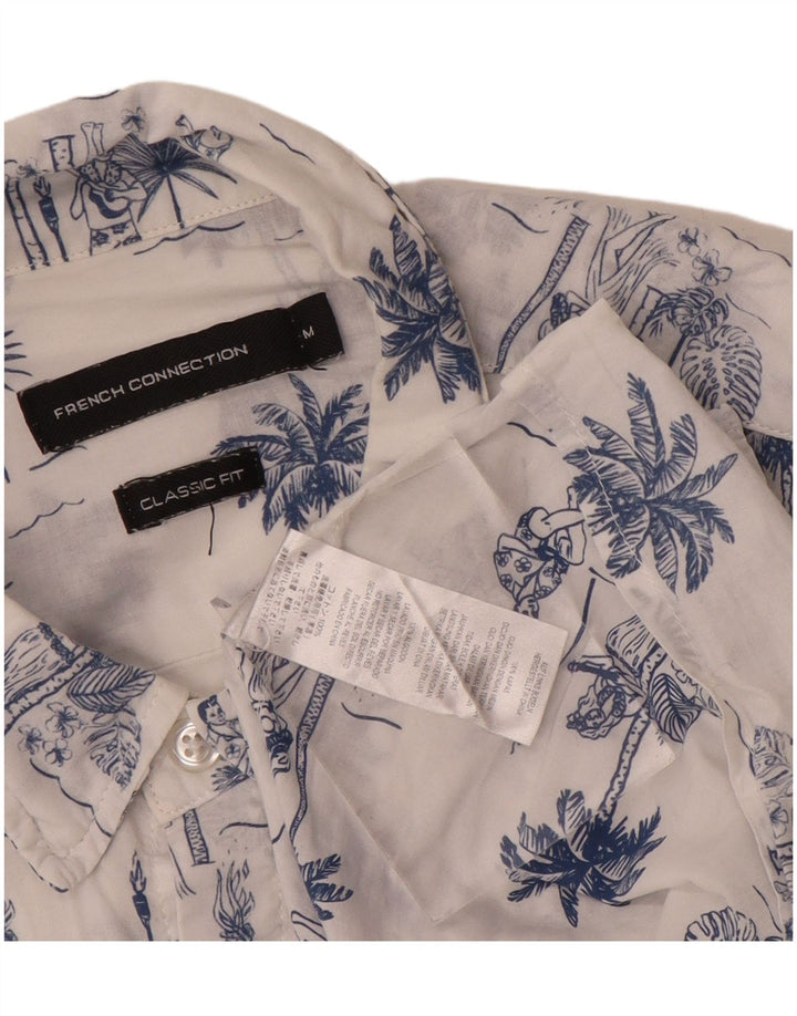 Camicia da uomo con vestibilità classica grafica French Connection in cotone bianco medio
