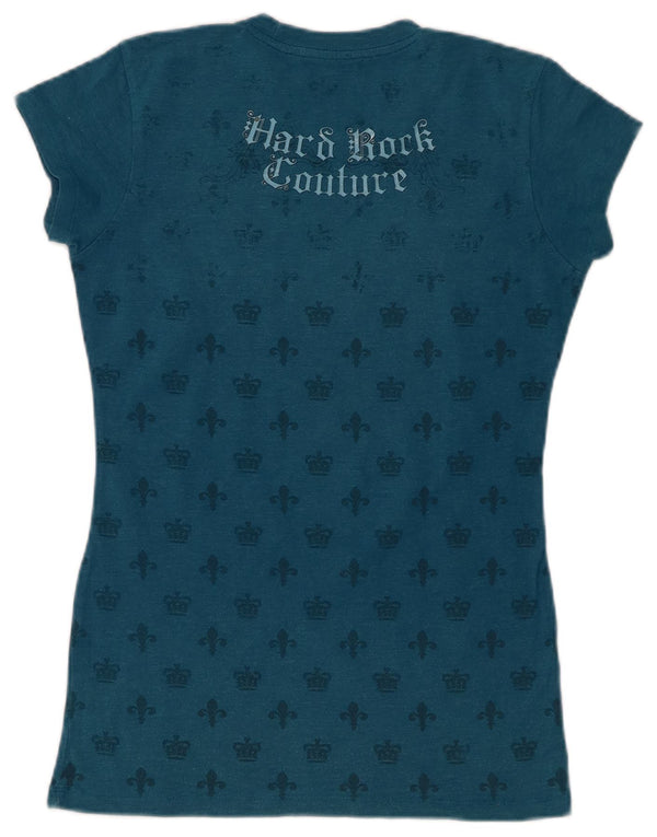T-shirt grafica da donna Hard Rock Cafe Berlin, taglia UK 10, piccola, in cotone blu