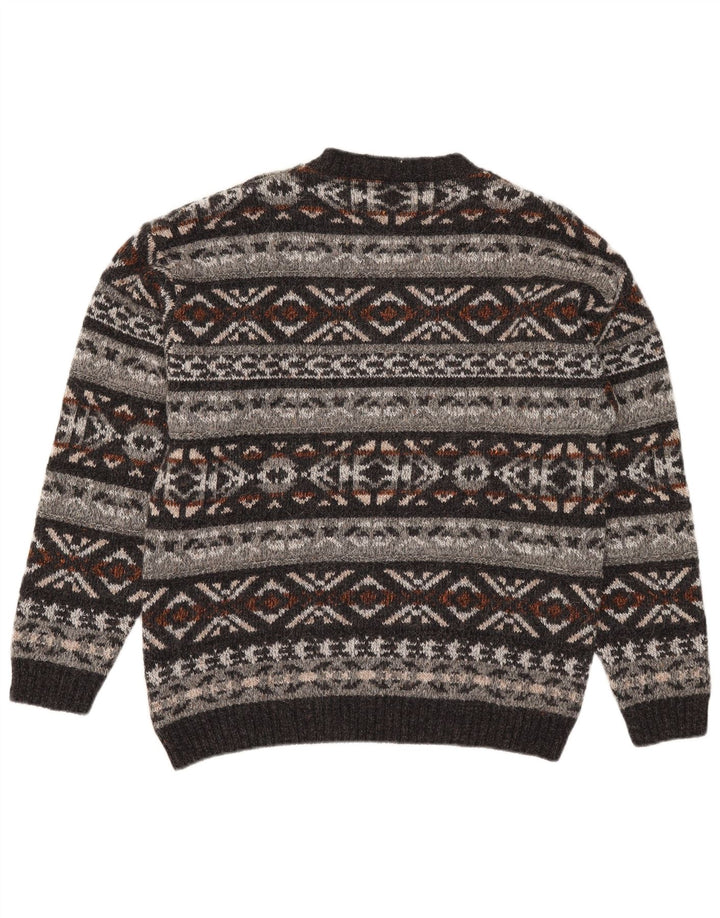 Maglione maglione girocollo da uomo vintage medio multicolore Fair Isle