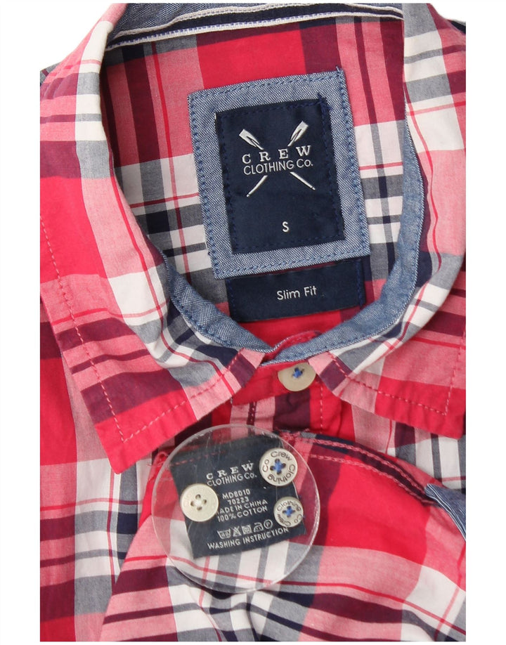 Crew Clothing Camicia slim fit da uomo in cotone a quadri rossi piccoli