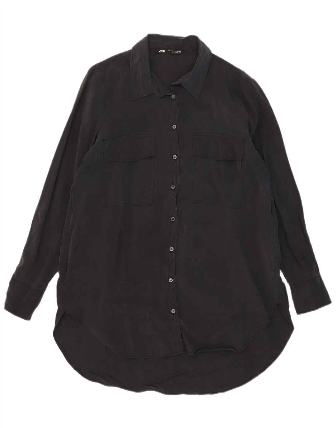 Abito chemisier ZARA da donna UK 14 medio nero modal