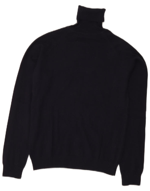 Maglione maglione a collo alto da donna Zara UK 14 grande cotone blu navy