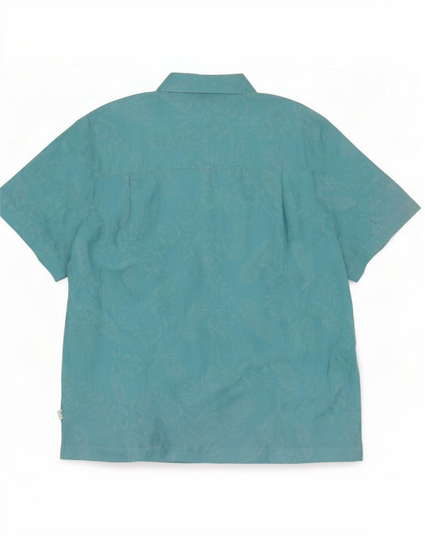Camicia hawaiana a maniche corte da uomo Island Shores XL Rayon floreale blu