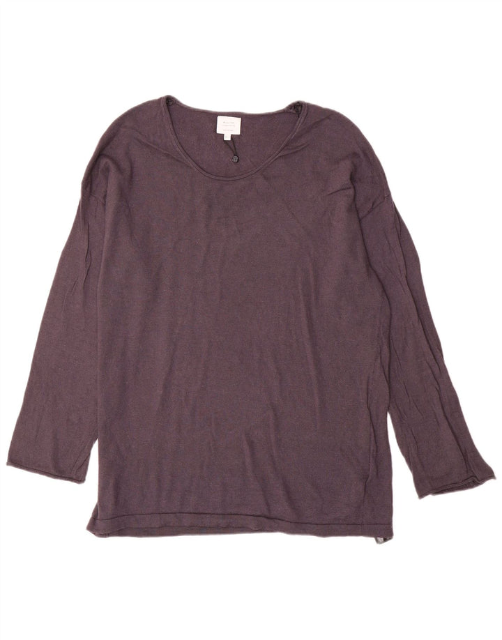 Massimo Dutti Maglione da donna con scollo a barchetta UK 14 Lana grigio medio