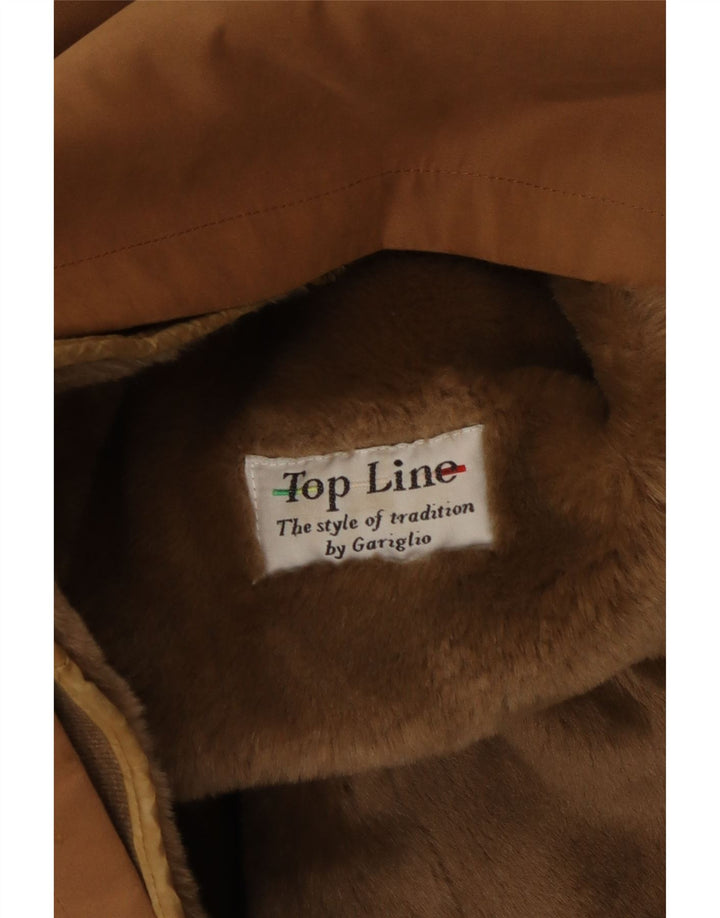 Cappotto Sherpa da donna VINTAGE UK 16 Grande poliestere marrone