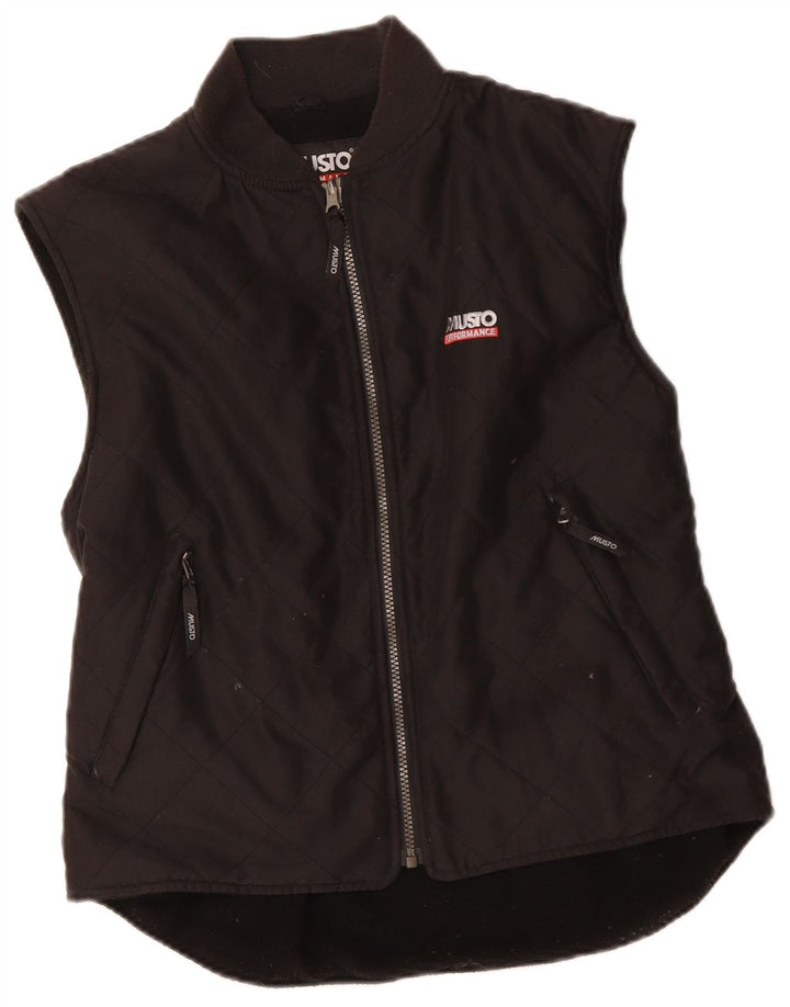 Gilet trapuntato da donna Musto UK 14 poliestere nero medio