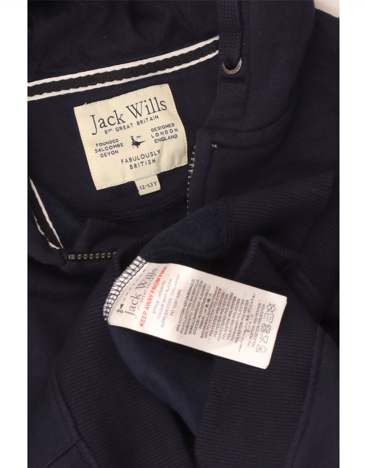 Maglione con cappuccio con zip Jack Wills per ragazzi Salcombe Devon 12-13 anni blu navy