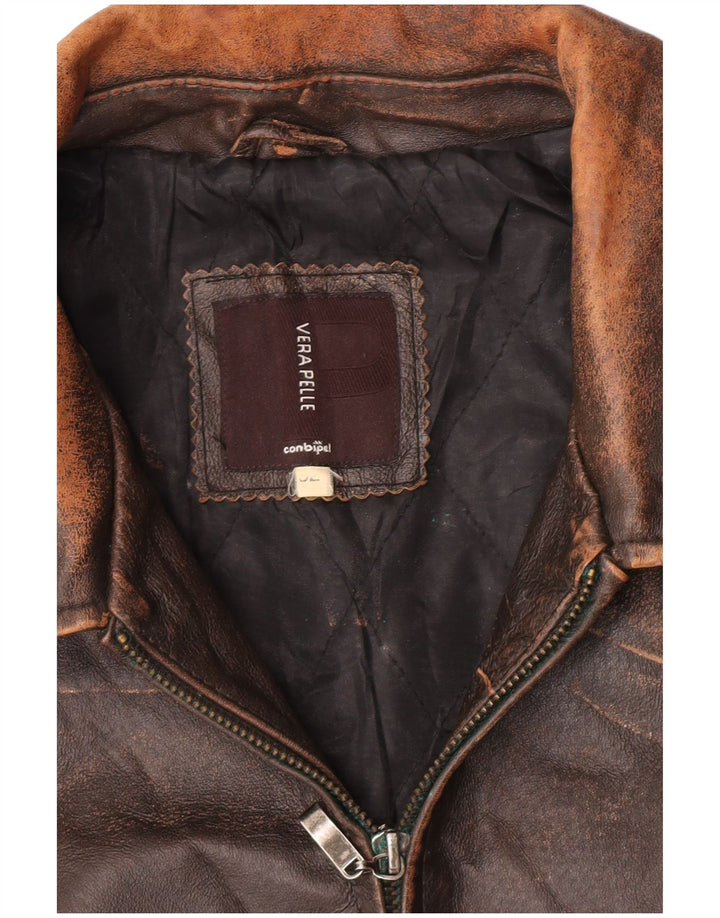 Giubbotto Pelle Uomo Conbipel IT 52 XL Pelle Marrone