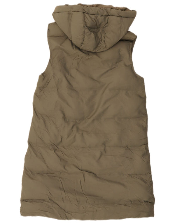 Cappotto imbottito senza maniche con cappuccio oversize da donna Zara UK 6 XS poliestere kaki