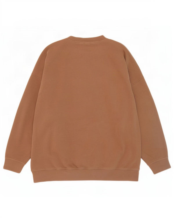 Felpa oversize da donna Nike maglione UK 16 grande cotone marrone