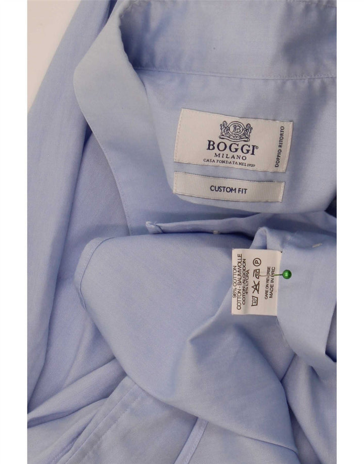 Camicia Boggi da uomo su misura taglia 39 cotone blu medio