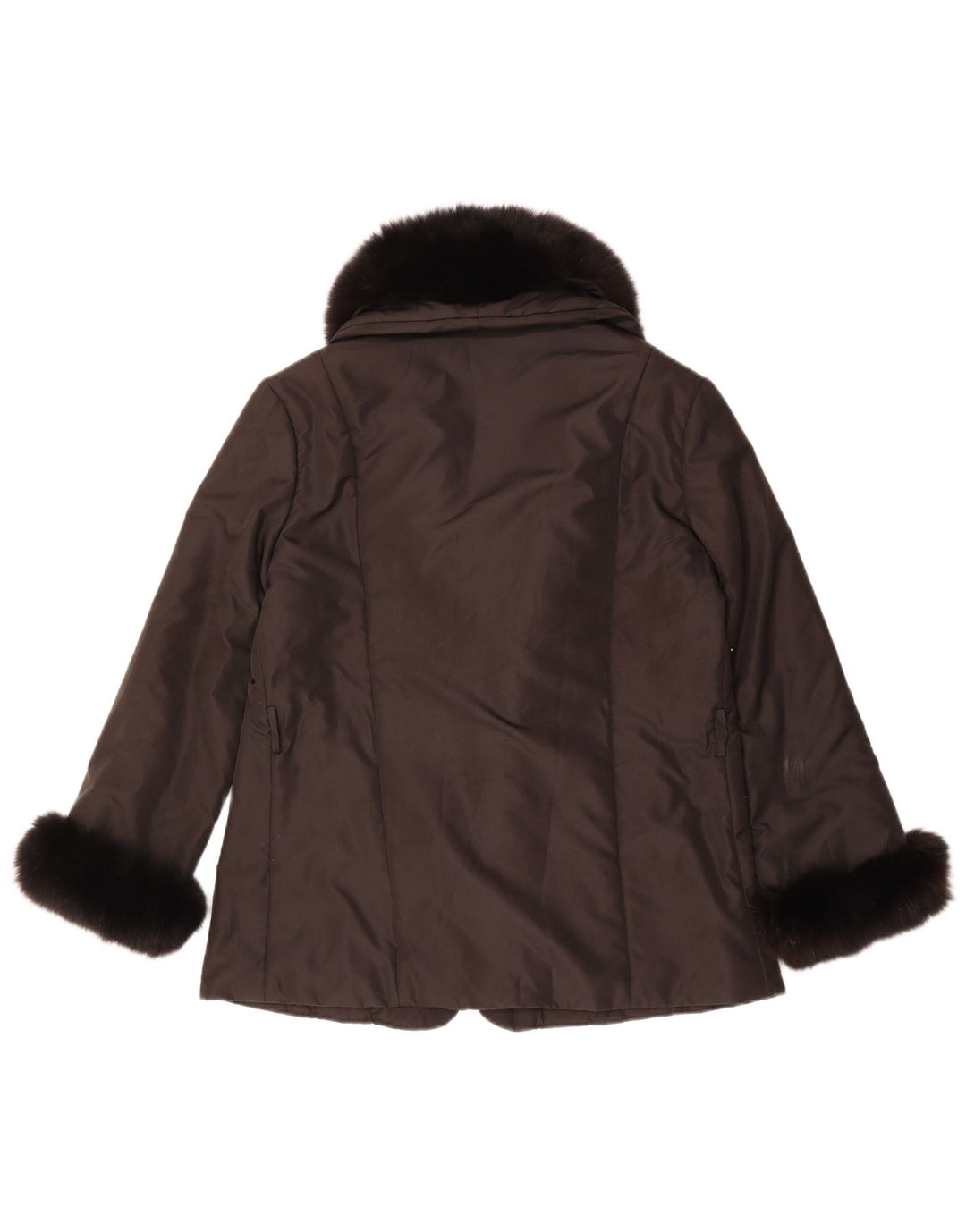 Luisa Spagnoli Giacca imbottita oversize da donna UK 10 Small Marrone Poliestere