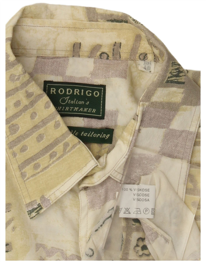 Camicia a maniche corte da uomo Rodrigo taglia 40 15 1/2 patchwork kaki medio