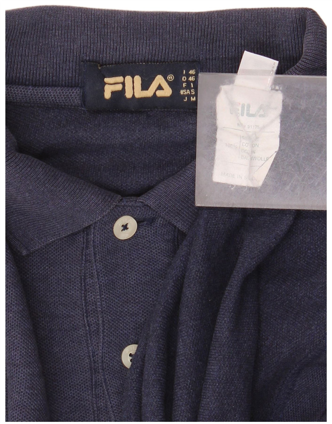 Polo Uomo Fila IT 46 Small Blu Navy Cotone