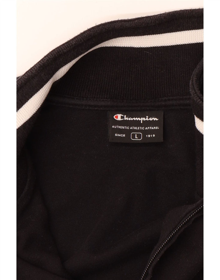 CHAMPION Mens Tracksuit Top Jacket Large Black Colourblock Cotton Vintage Champion and Second-Hand Champion from Messina Hembry 