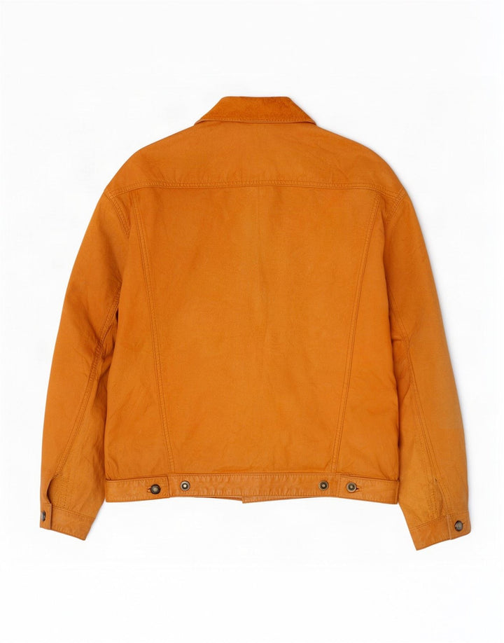 Giacca in pelle vintage da uomo IT 52 XL gialla