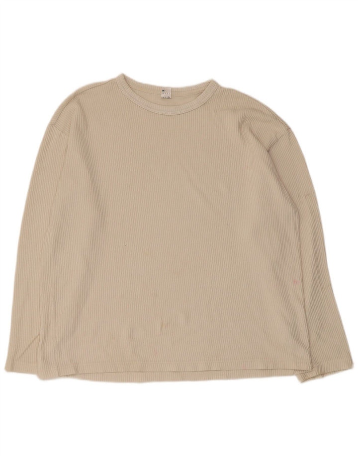 Top Reebok da uomo a maniche lunghe in cotone beige medio