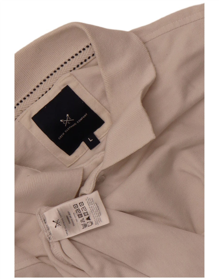 CREW CLOTHING Polo da uomo grande in cotone bianco