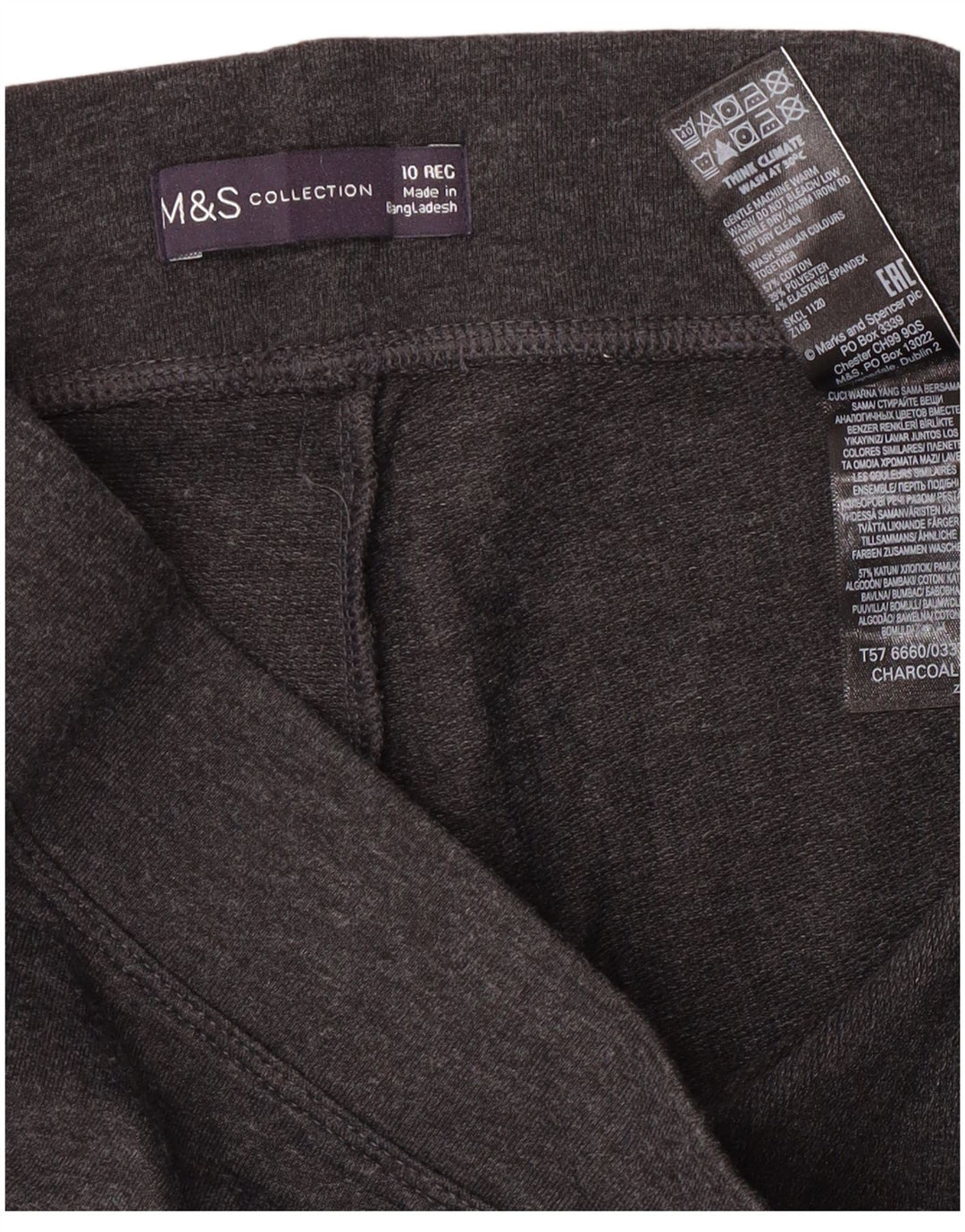 Pantaloni da tuta da donna Marks & Spencer UK 10 piccoli in cotone grigio